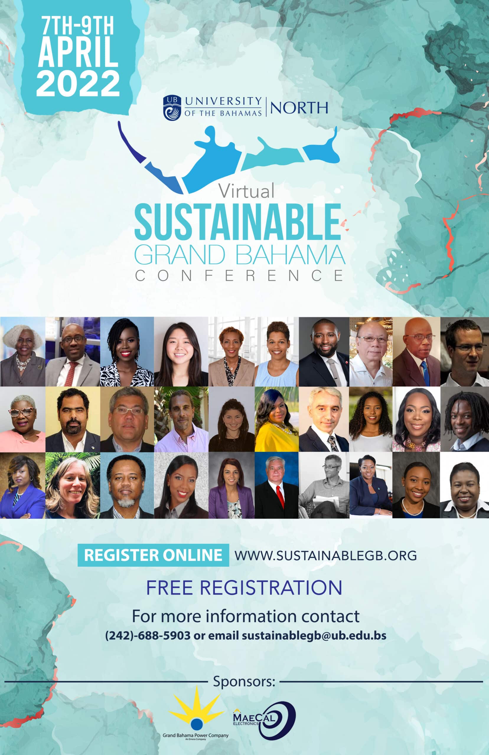 3rd Biennial Sustainable Grand Bahama Conference promotional graphic flier