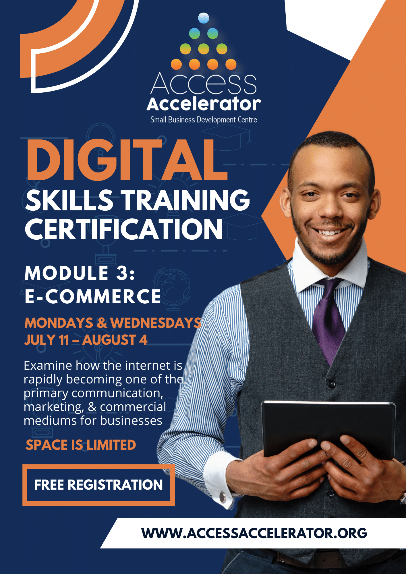 Digital Skills Training Certification Module 3: E-Commerce graphic flier