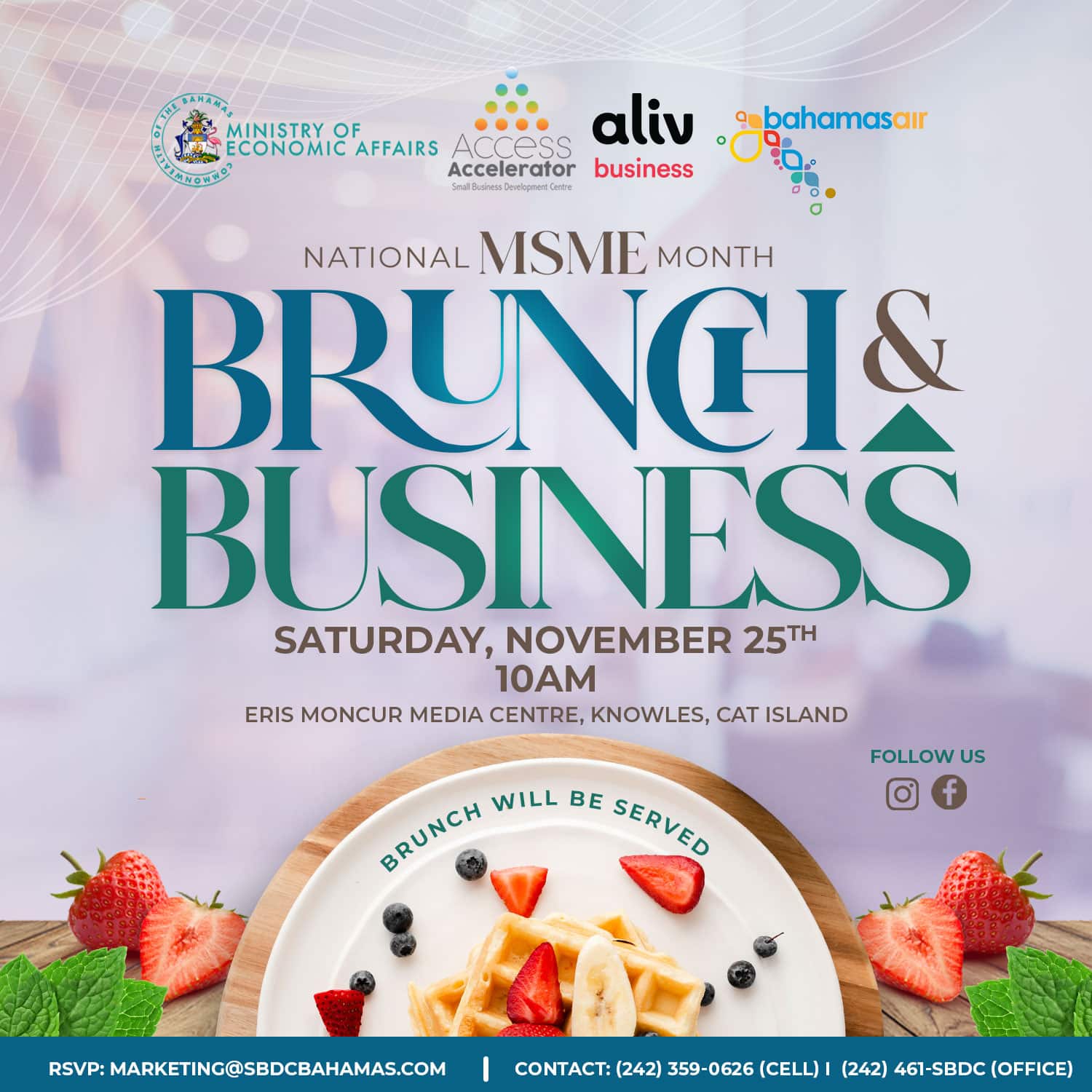 Brunch and business flier for the National MSME Month promotional graphic