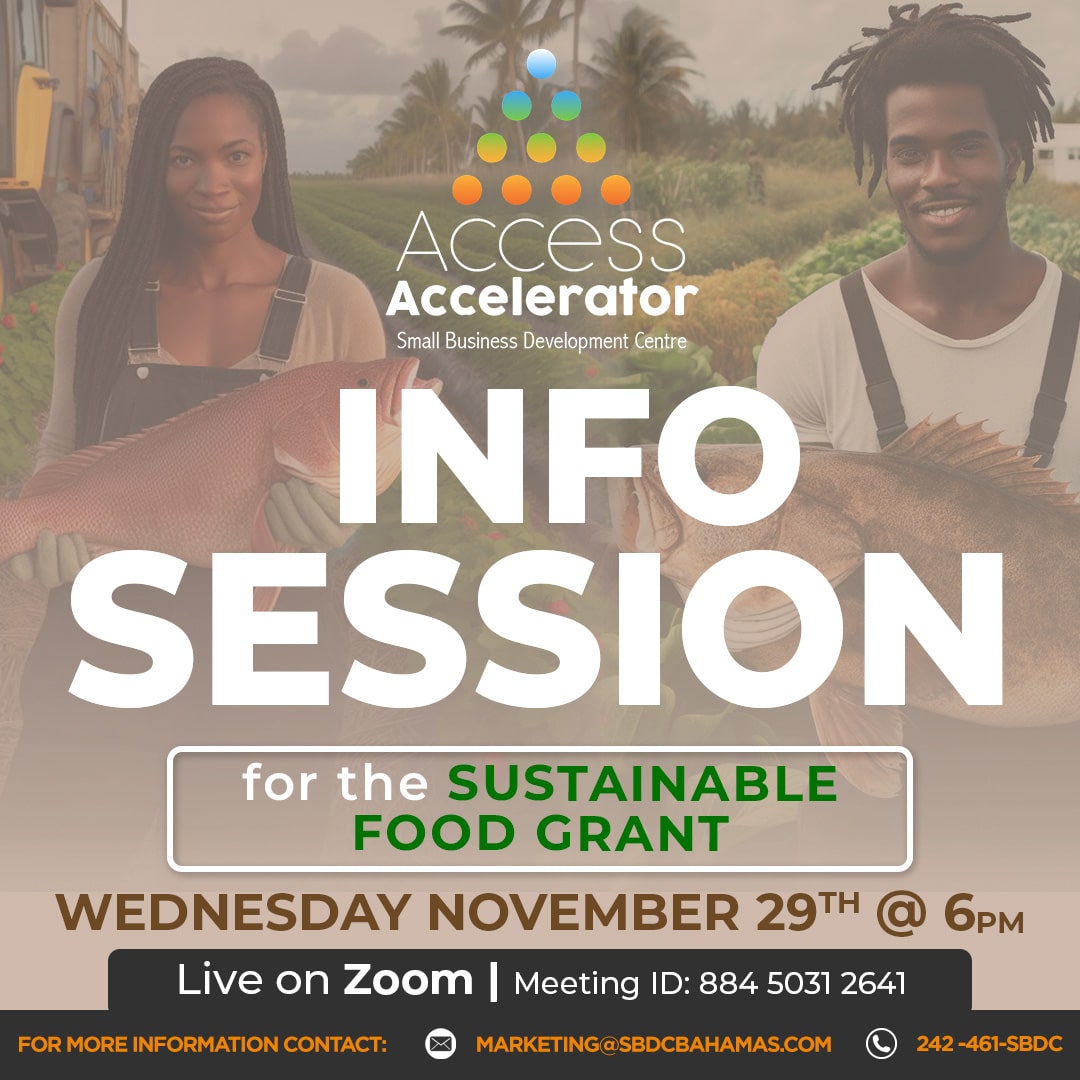SBDC Info session for the sustainable food grant graphic flier