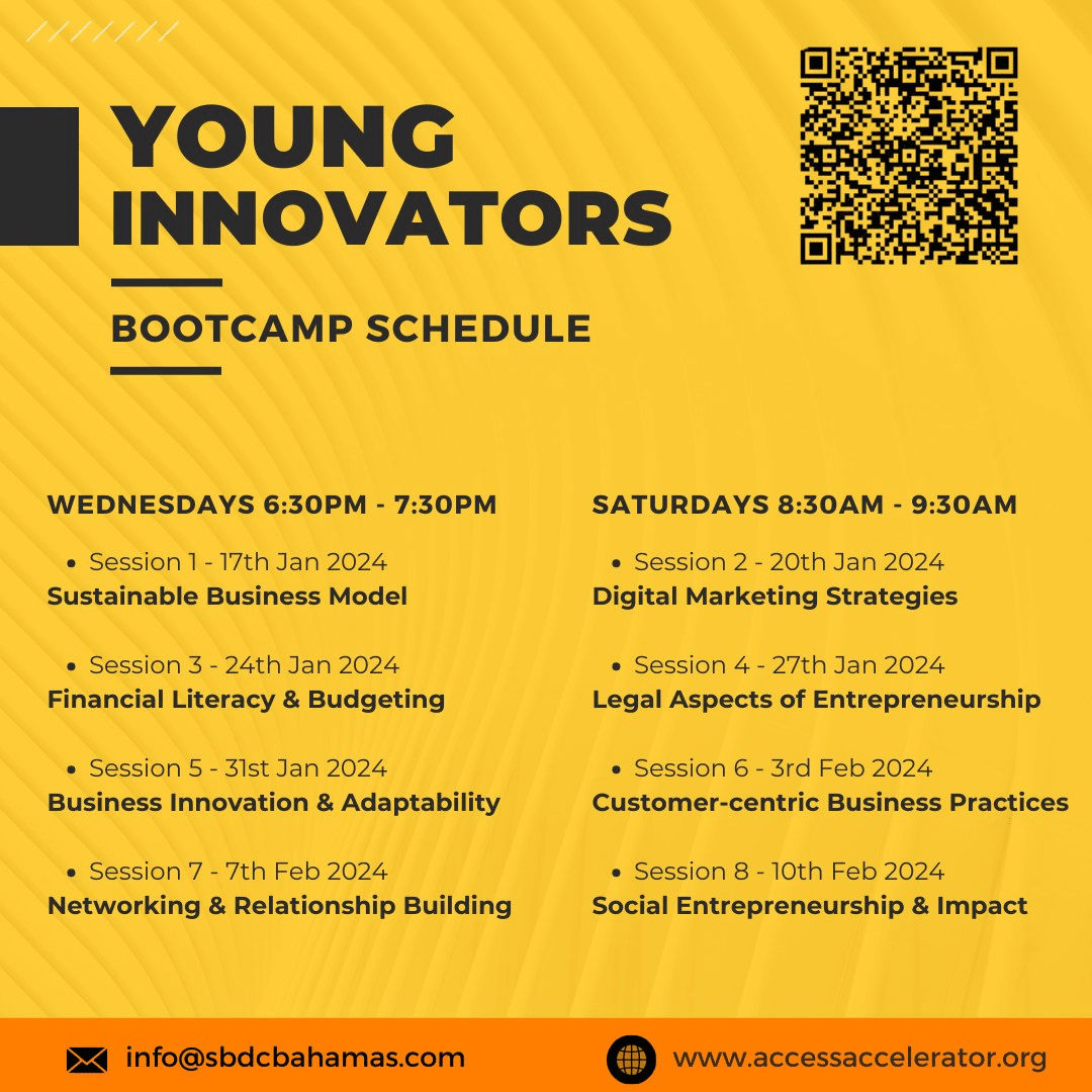 Young Entrepreneurs Initiative schedule graphic flier