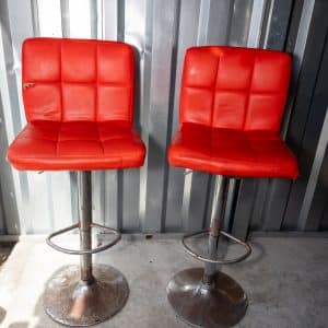 Red Adjustable Height Bar Stool